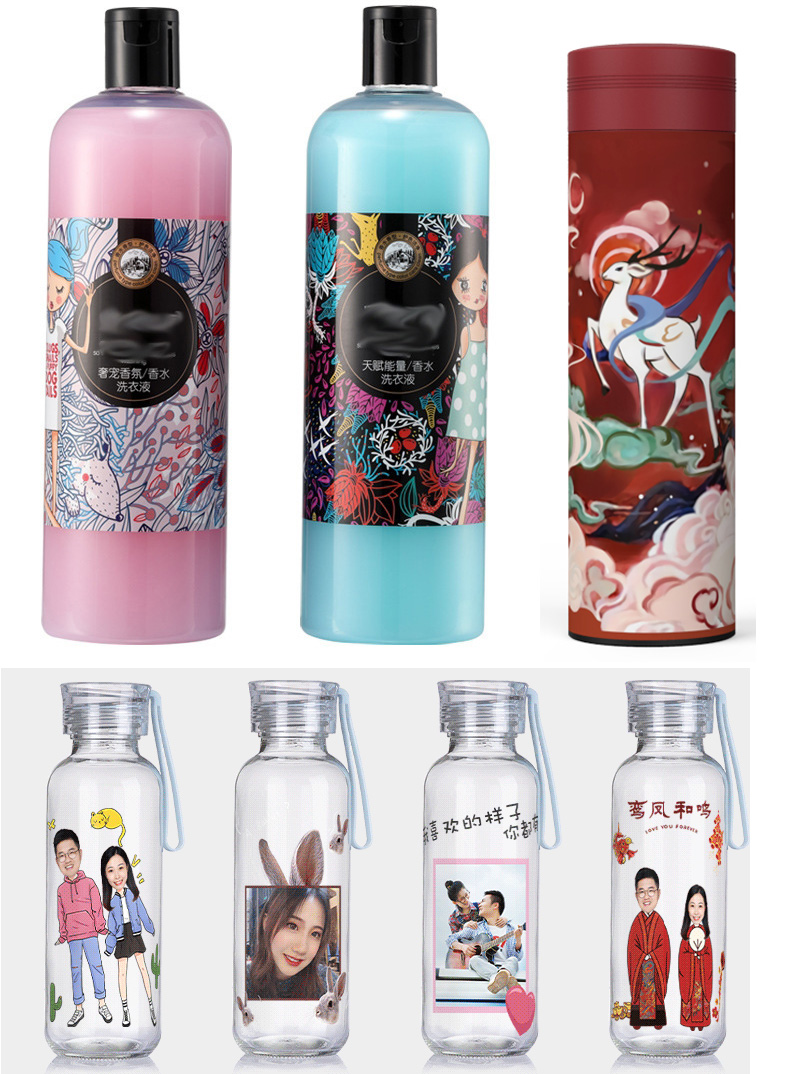 化妝品，小玻璃瓶打印圖片效果